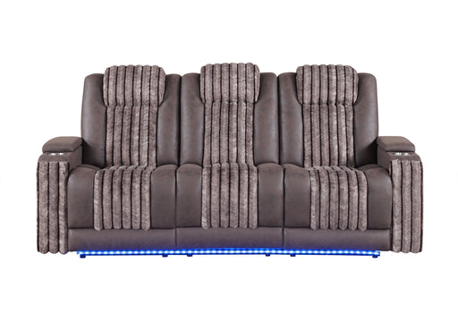 U8000 BROWN PWR REC SOFA W/PHR, DDT, READING LIGHT & LED LIGHT - Furniture House (VA)