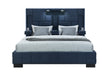 OSCAR NAVY BLUE KING BED NO WOOD TRIM - Furniture House (VA)