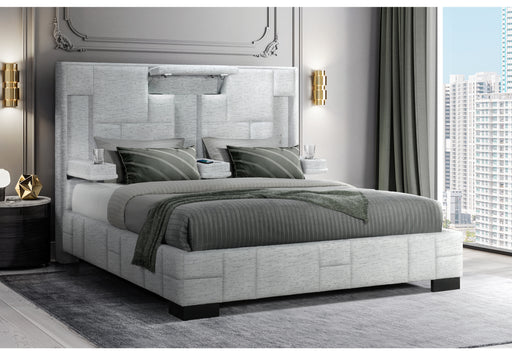 OSCAR GREY QUEEN BED NO WOOD TRIM - Furniture House (VA)
