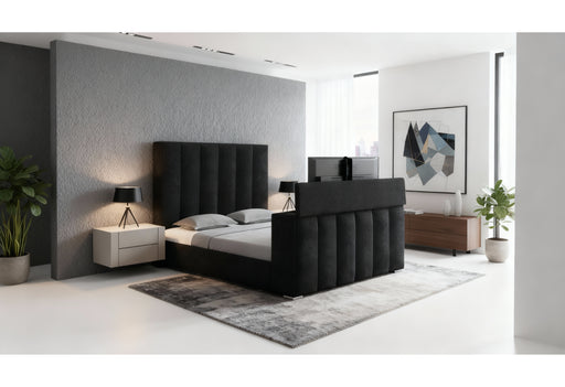 SERENITY ONYX KING BED WITH SPEAKER, TV LIFT AND FIREPLACE - Furniture House (VA)