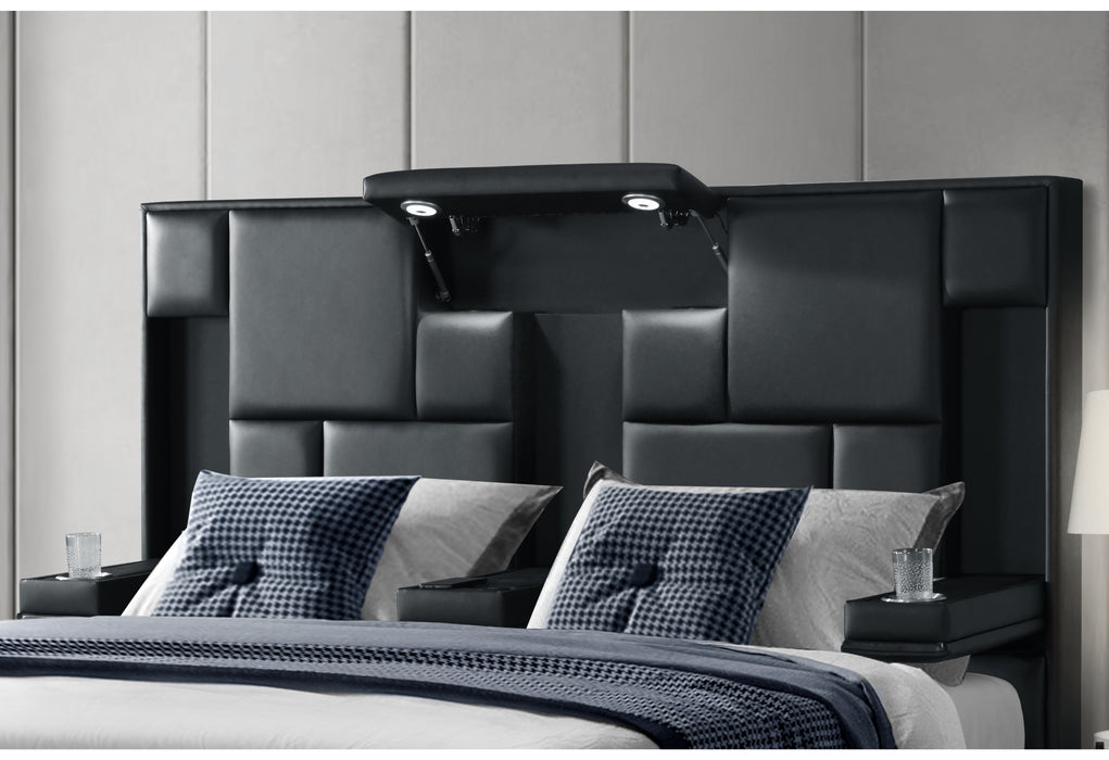 OSCAR BLACK QUEEN BED NO WOOD TRIM - Furniture House (VA)