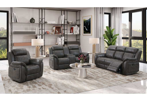 U8517 GREY RECLINING SOFA/CONSOLE RECLINING LOVESEAT/GLIDER RECLINER - Furniture House (VA)