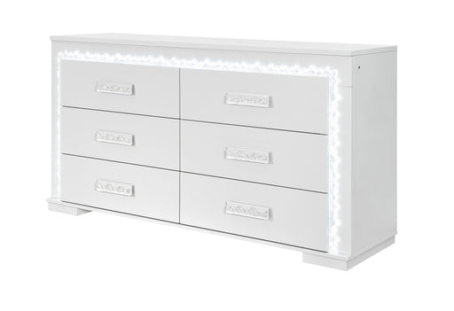 NAOMI SILVER MARBLE DRESSER WITH LED - Furniture House (VA)