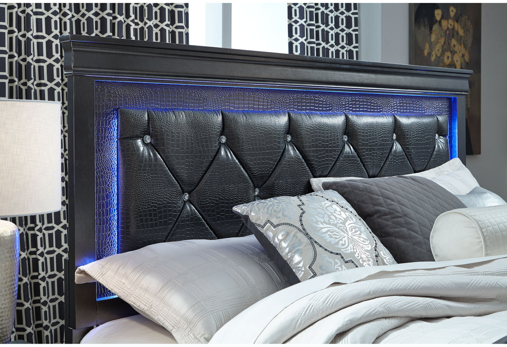 POMPEI METALLIC GREY QUEEN BED GROUP WITH LED - Furniture House (VA)