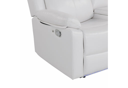 U6026 BLANCHE WHITE REC SOFA/CONSOLE REC LOVESEAT WITH LED & SPEAKER - Furniture House (VA)