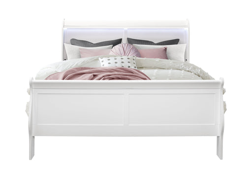 CHARLIE WHITE QUEEN BED WITH LED, DRESSER, MIRROR AND NIGTHSTAND - Furniture House (VA)