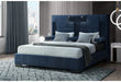 OSCAR NAVY BLUE KING BED NO WOOD TRIM - Furniture House (VA)