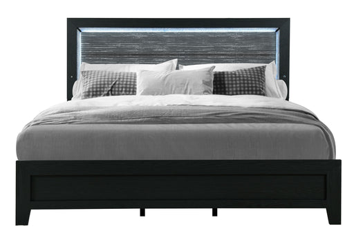 REID BLACK KING BED GROUP WITH LED - Furniture House (VA)