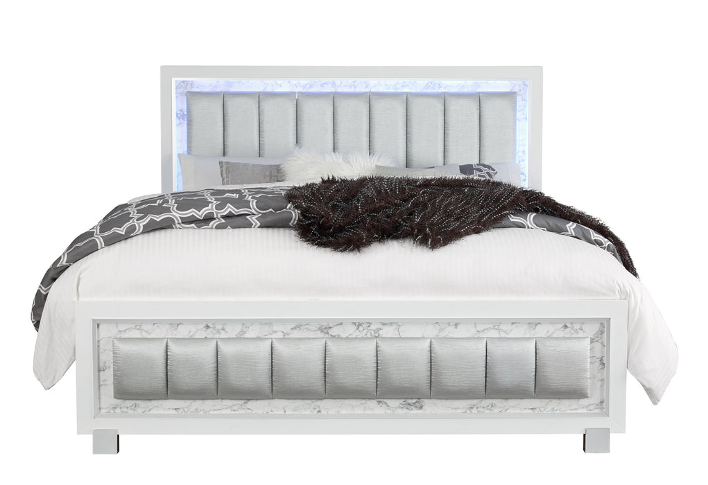 SANTORINI WHITE KING BED - Furniture House (VA)