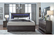 POMPEI METALLIC GREY QUEEN BED W/LED, DRESSER, MIRROR AND NIGHTSTAND - Furniture House (VA)