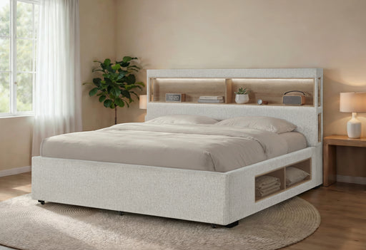 SADIE BEIGE QUEEN BED WITH STORAGE - Furniture House (VA)