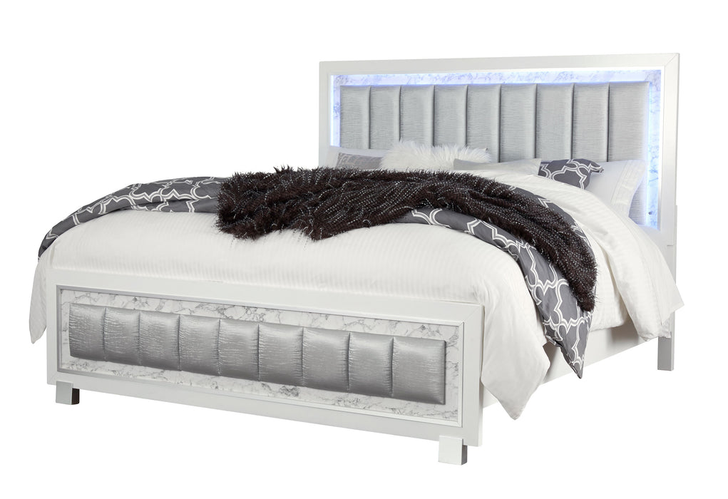 SANTORINI WHITE KING BED - Furniture House (VA)