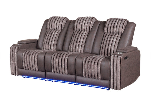 U8000 BROWN PWR REC SOFA W/PHR, DDT, READING LIGHT & LED LIGHT - Furniture House (VA)