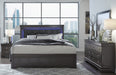 POMPEI METALLIC GREY QUEEN BED GROUP WITH LED - Furniture House (VA)