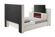 SERENITY CREMA KING BED WITH SPEAKER, TV LIFT AND FIREPLACE - Furniture House (VA)