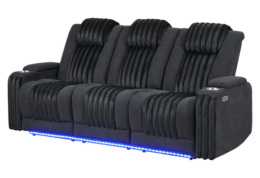 U8000 BLACK PWR REC SOFA W/PHR, DDT, READING LIGHT & LED LIGHT - Furniture House (VA)