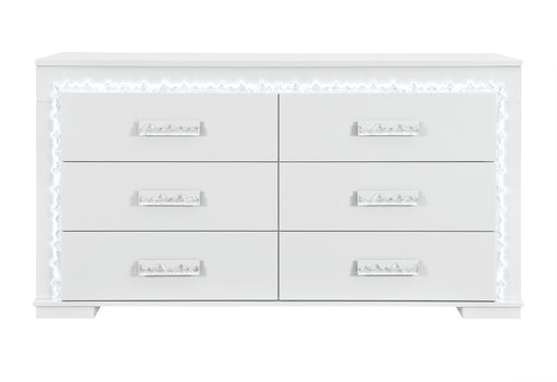 NAOMI SILVER MARBLE DRESSER WITH LED - Furniture House (VA)