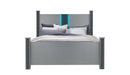 LOGAN SILVER FULL BED, DRESSER, MIRROR AND NIGHTSTAND - Furniture House (VA)