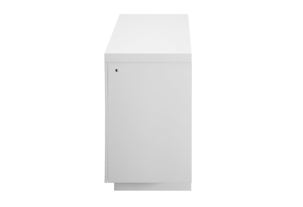 AILEEN WHITE 66" ENT UNIT W/LED, SPEAKERS, CRYSTAL AND POP-UP DOORS - Furniture House (VA)