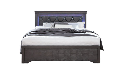 POMPEI METALLIC GREY KING BED WITH LED - Furniture House (VA)