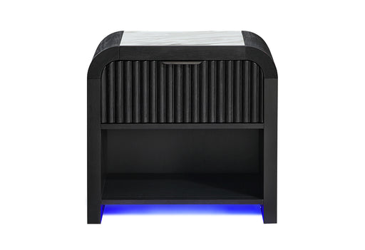 BECKETT WHT/BLK NIGHTSTAND W/LED & SPEAKER - Furniture House (VA)