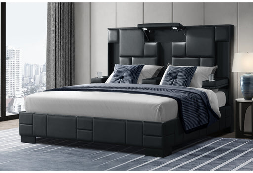 OSCAR BLACK KING BED NO WOOD TRIM - Furniture House (VA)