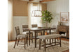 D4355 BROWN BAR TABLE WITH 4 BAR STOOLS AND BENCH - Furniture House (VA)
