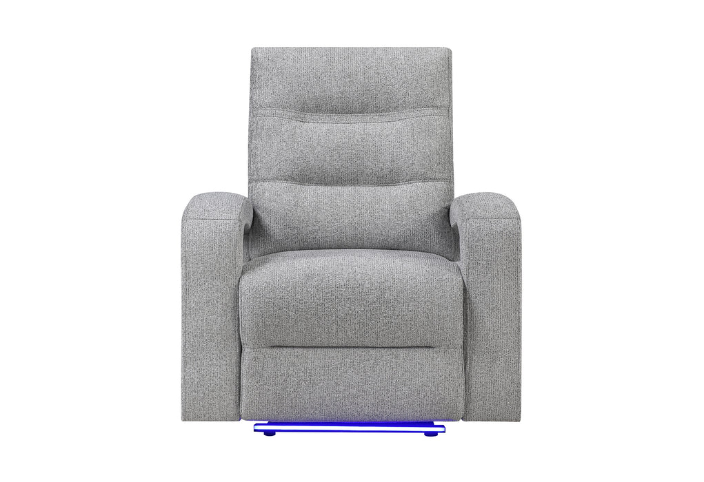 U6611 GREY 15 POWER RECLINER WITH LED
