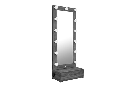 LEXI GREY TALL MIRROR WITH DRAWER AND SPEAKERS - Furniture House (VA)