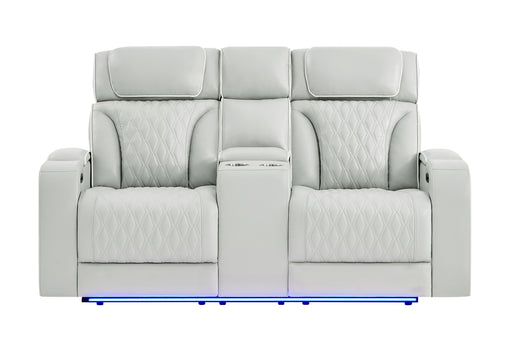 U8611 BLANCHE SILVER PWR CON REC LOVESEAT WITH PHR, LED & SPEAKER - Furniture House (VA)