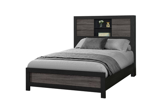 LISBON GREY/BLACK BOOKCASE FULL BED GROUP - Furniture House (VA)