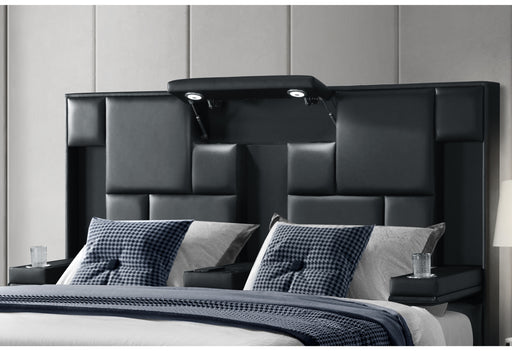 OSCAR BLACK KING BED NO WOOD TRIM - Furniture House (VA)
