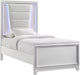 Elements International Moondance Twin Panel Bed in White image