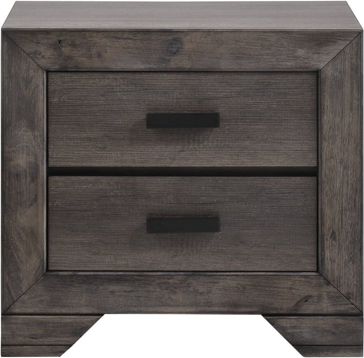 Elements International Nathan Night Stand in Gray Oak Lacquer