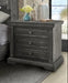 Elements International Condesa Grey 3 Drawer Nightstand in Gray image