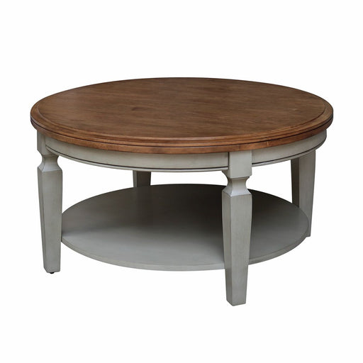 John Thomas Vista Round Coffee Table in Hickory & Stone image