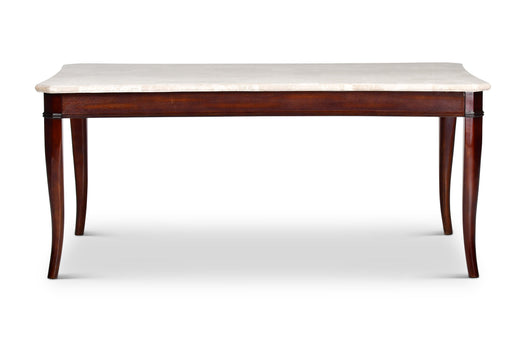 Steve Silver Marseille Marble Top Dining Table in Merlot Cherry - Furniture House (VA)