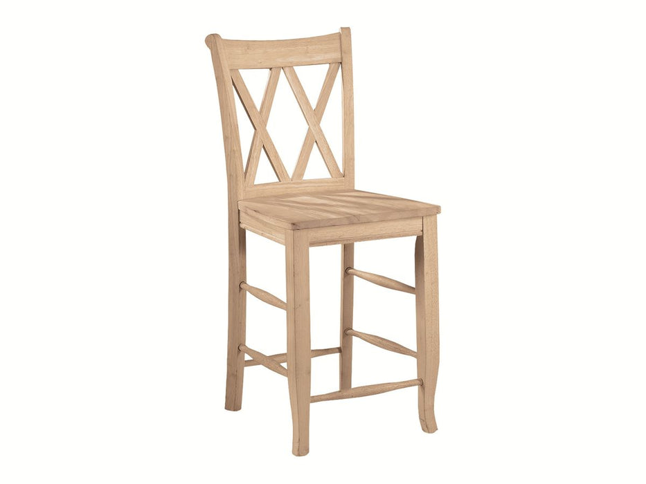 John Thomas Unfinished 24'' Double XX-Back Stool image