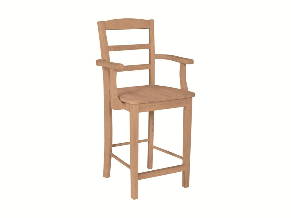 John Thomas Unfinished 24'' Madrid Arm stool image