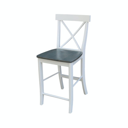 John Thomas Dining Essentials X-Back Stool in White Grey image