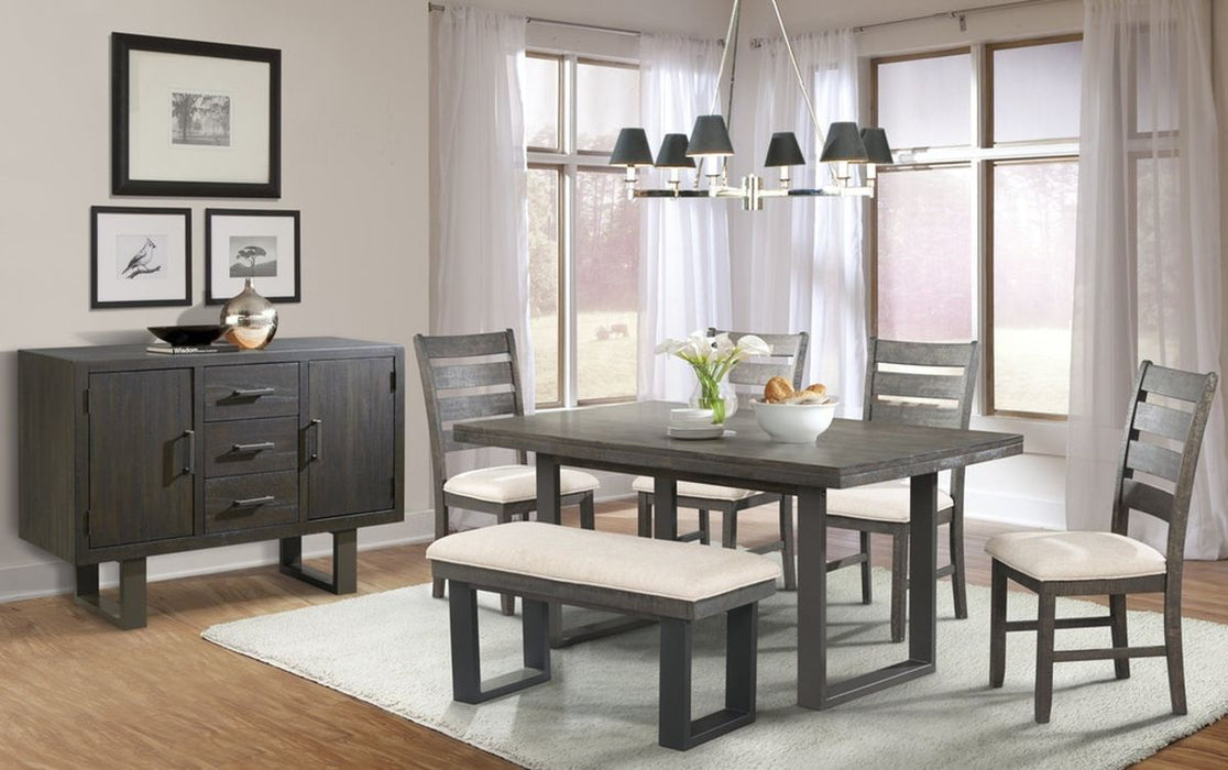 Elements International Sawyer Rectangular Dining Table in Smokey Dark Ash