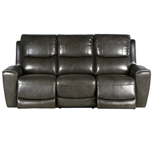Steve Silver Laurel Leather Dual Power Reclining Sofa in Grey - Furniture House (VA)