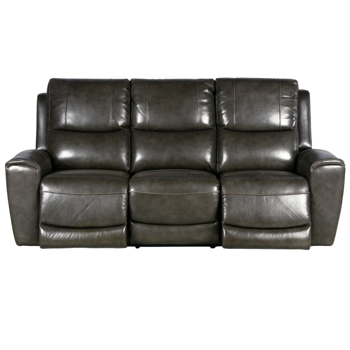 Steve Silver Laurel Leather Dual Power Reclining Sofa in Grey - Furniture House (VA)