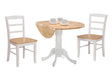 John Thomas Furniture Dining Essentials 42" Dropleaf Round Table in White/Natural image