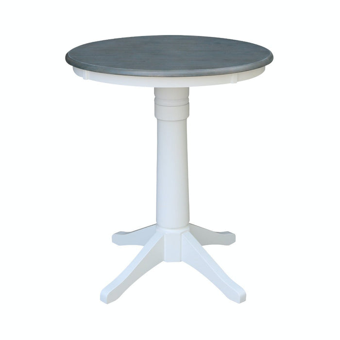 John Thomas Dining Essentials 30'' Pedestal Table in Heather Gray/White image
