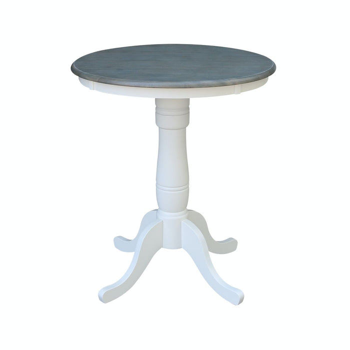 John Thomas Dining Essentials 30'' Pedestal Table in Heather Gray/ White;T08-30B;T08-6B image