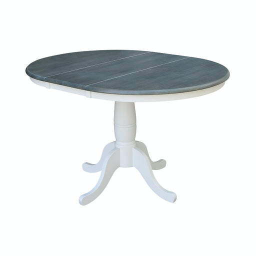 John Thomas Dining Essentials Round Extension Table in Heather Gray/ White;T05-30B image