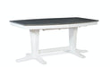 John Thomas Cosmopolitan Milano Double Pedestal Extension Table in Heather Gray & White image