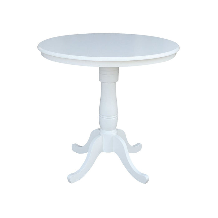 John Thomas Dining Essentials 36'' Pedestal Table in Pure White;T08-30B;T08-6B image