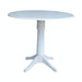 John Thomas Dining Essentials Round Dropleaf Pedestal Table in Pure White image